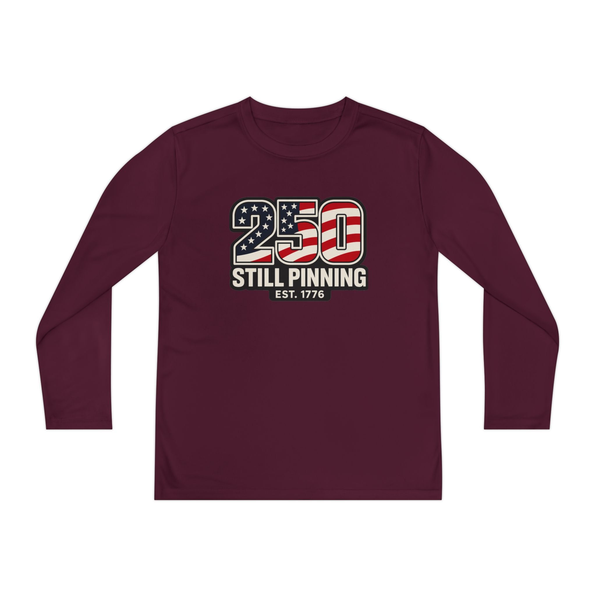 Youth Long Sleeve Tee — "American Pinner" Patriotic Competitor Shirt