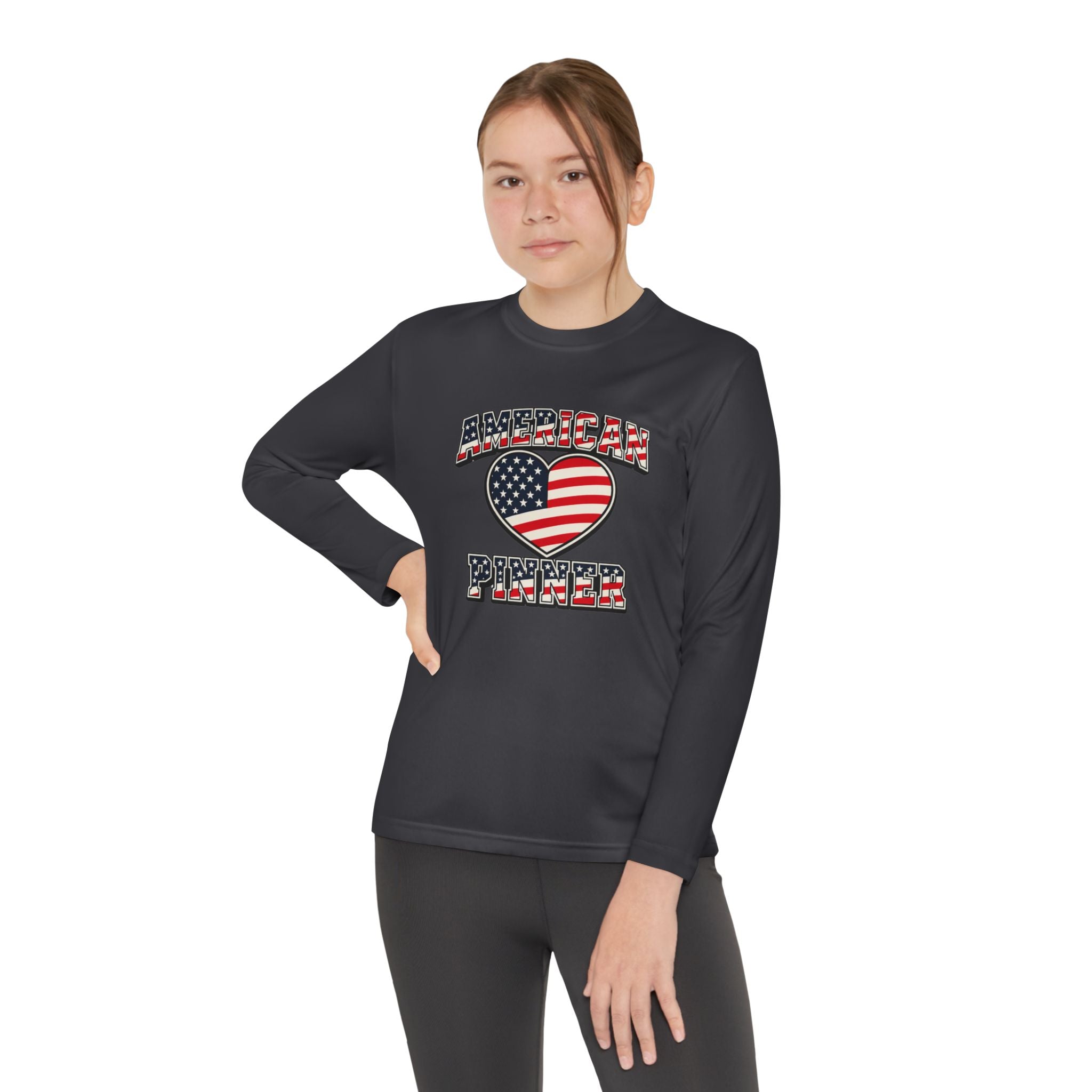Copy of Youth Long Sleeve Tee — "American Pinner" Patriotic Competitor Shirt