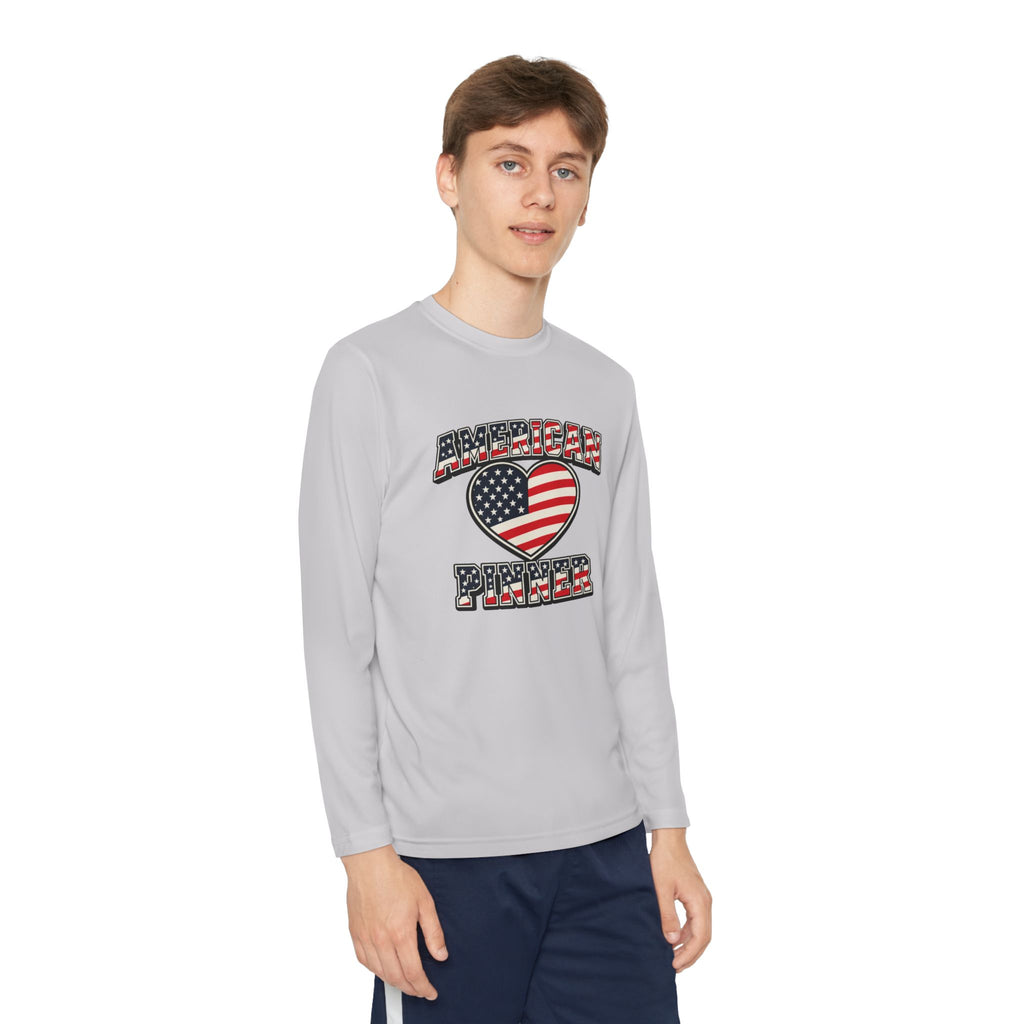 Copy of Youth Long Sleeve Tee — "American Pinner" Patriotic Competitor Shirt