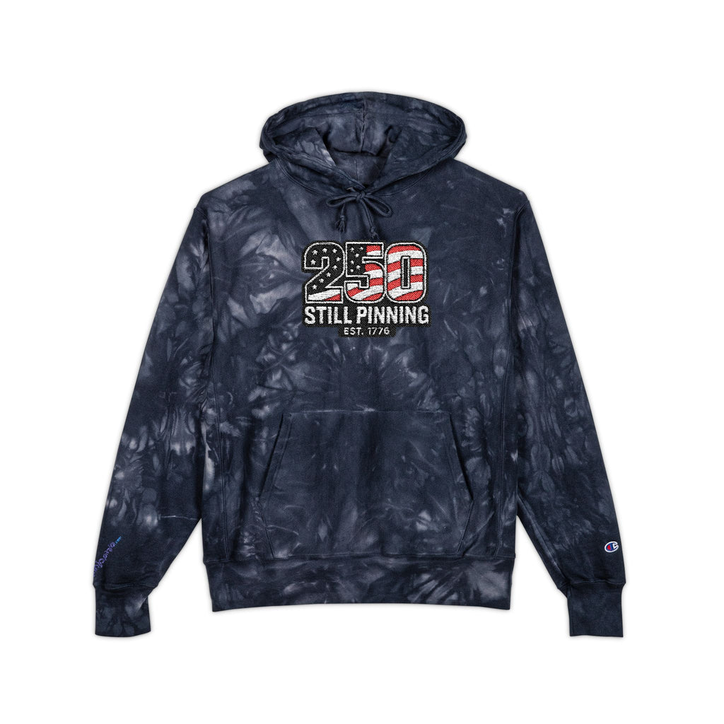 Embroidered! Tie-Dye Hoodie — "250 STILL PINNING" Design