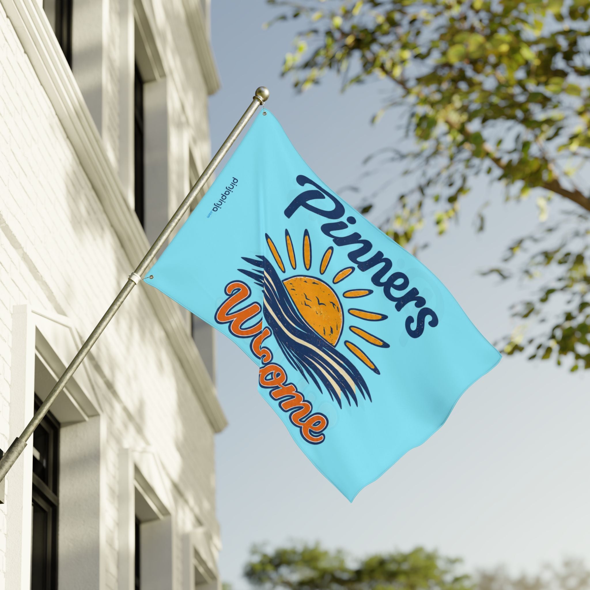"Pinners Welcome" Flag  BLUE