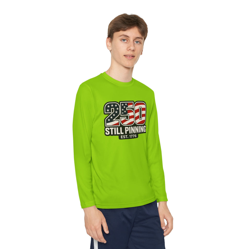 Youth Long Sleeve Tee — "American Pinner" Patriotic Competitor Shirt