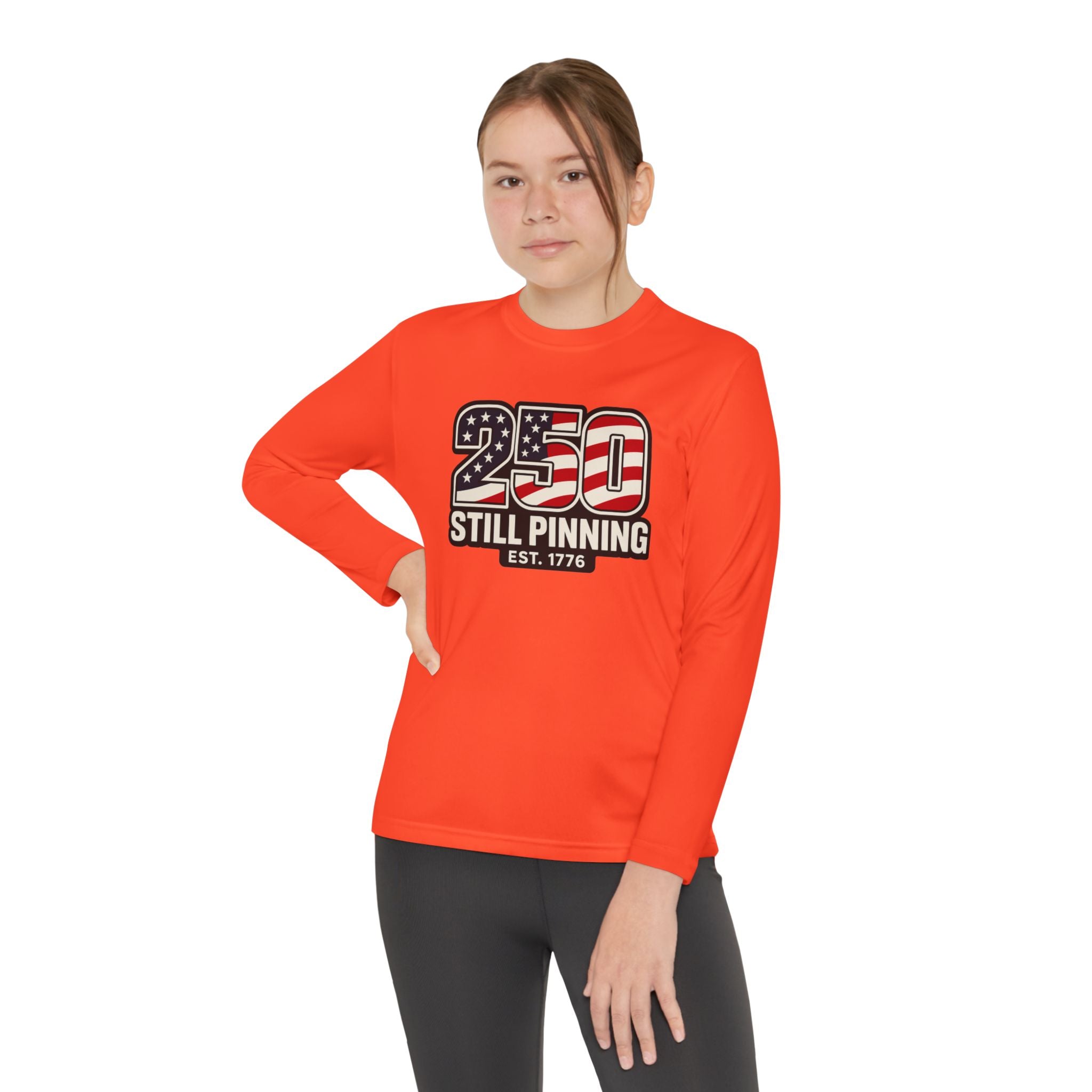 Youth Long Sleeve Tee — "American Pinner" Patriotic Competitor Shirt