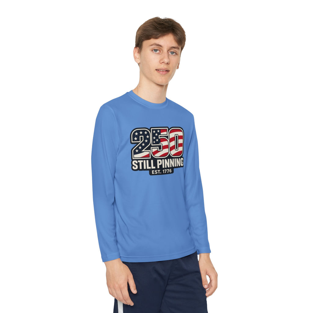 Youth Long Sleeve Tee — "American Pinner" Patriotic Competitor Shirt