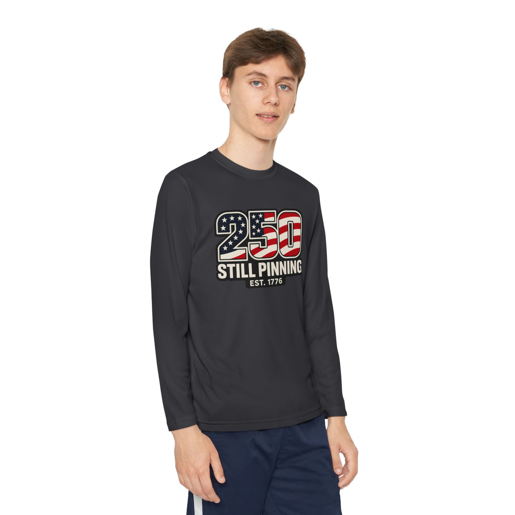 Youth Long Sleeve Tee — "American Pinner" Patriotic Competitor Shirt