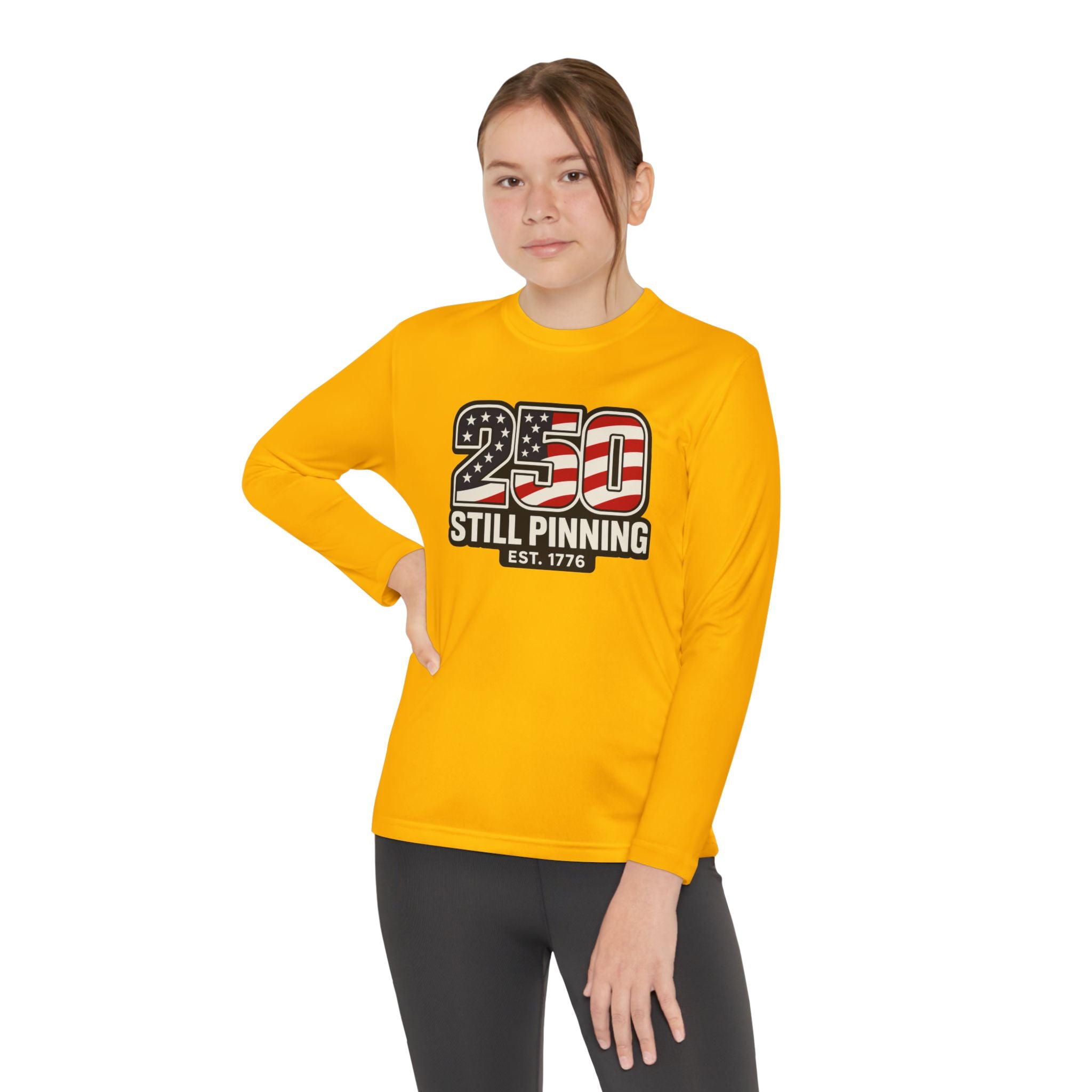 Youth Long Sleeve Tee — "American Pinner" Patriotic Competitor Shirt