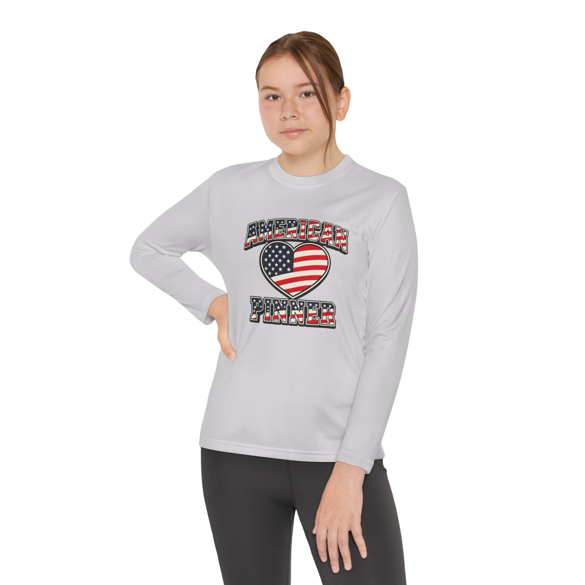 Copy of Youth Long Sleeve Tee — "American Pinner" Patriotic Competitor Shirt