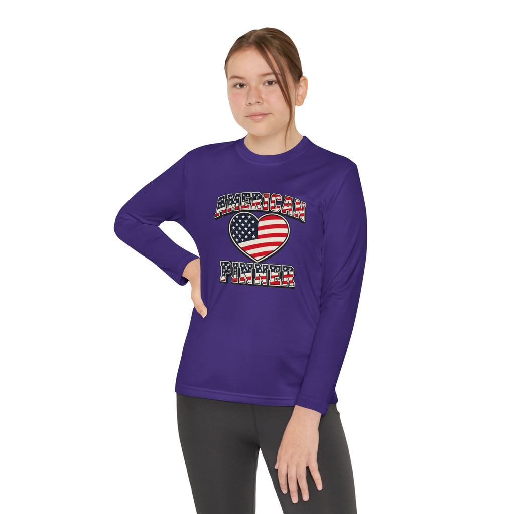 Copy of Youth Long Sleeve Tee — "American Pinner" Patriotic Competitor Shirt