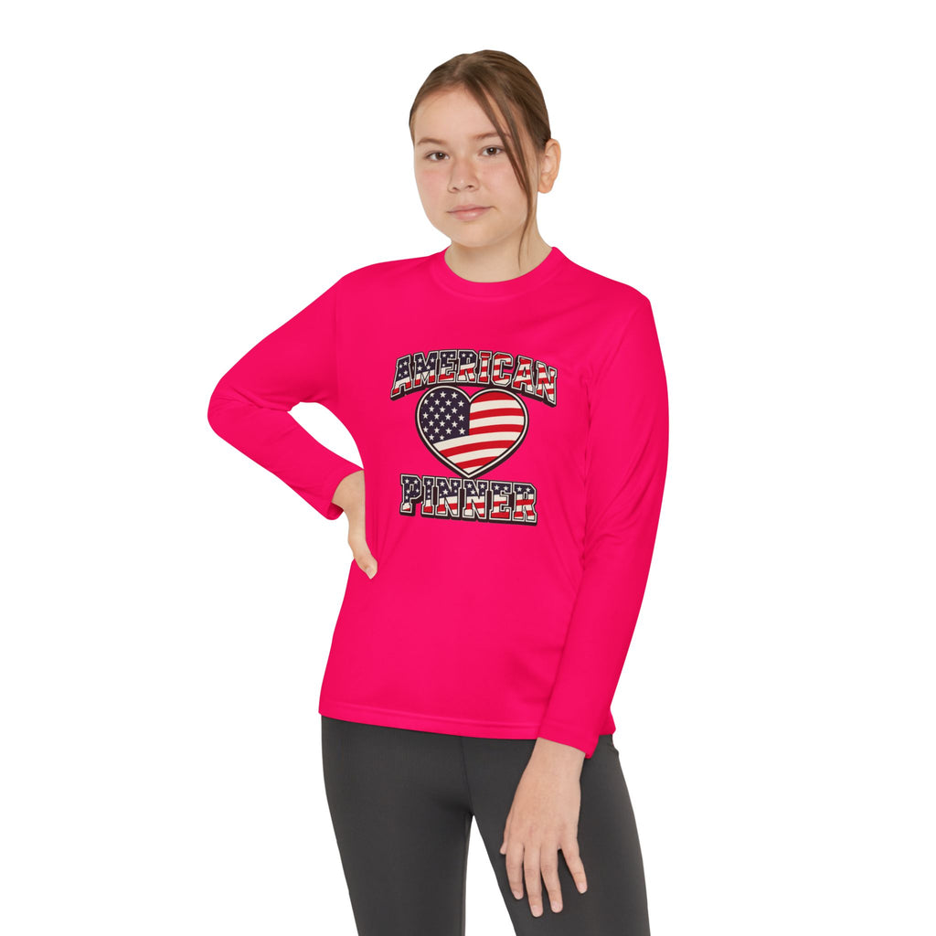 Copy of Youth Long Sleeve Tee — "American Pinner" Patriotic Competitor Shirt
