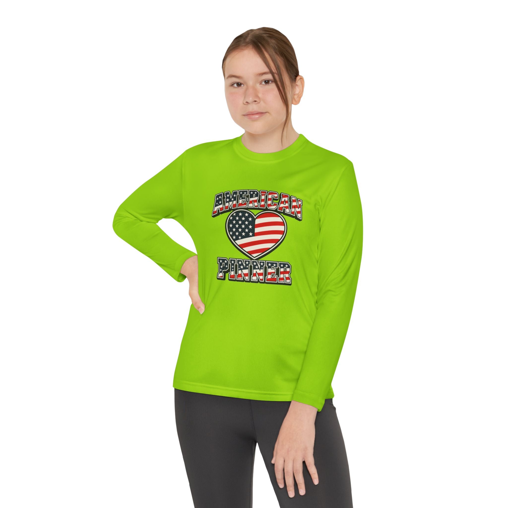 Copy of Youth Long Sleeve Tee — "American Pinner" Patriotic Competitor Shirt