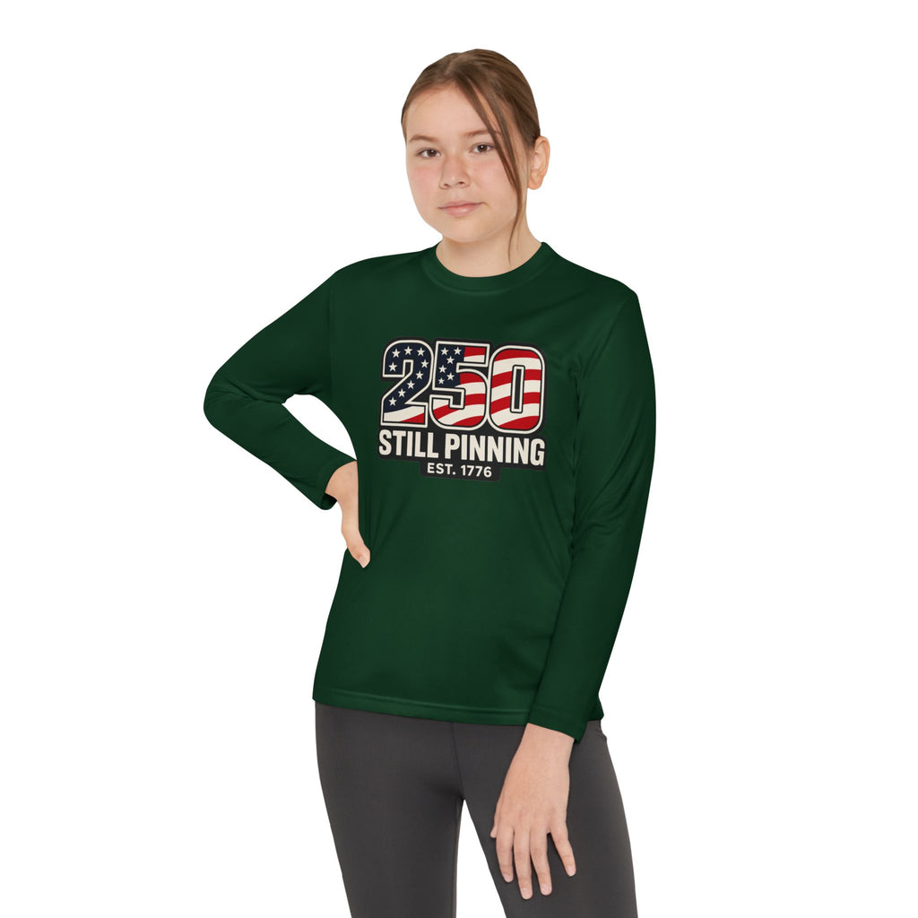 Youth Long Sleeve Tee — "American Pinner" Patriotic Competitor Shirt