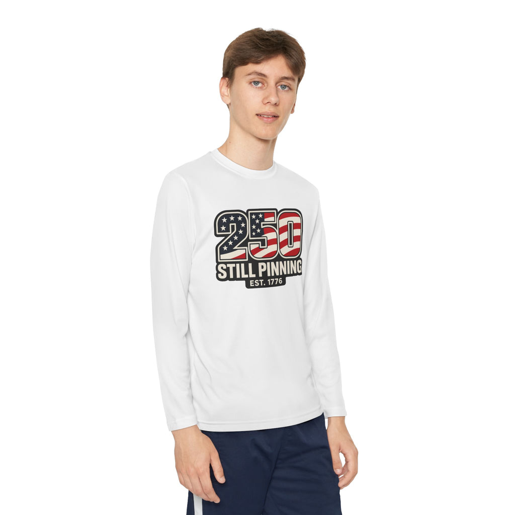 Youth Long Sleeve Tee — "American Pinner" Patriotic Competitor Shirt