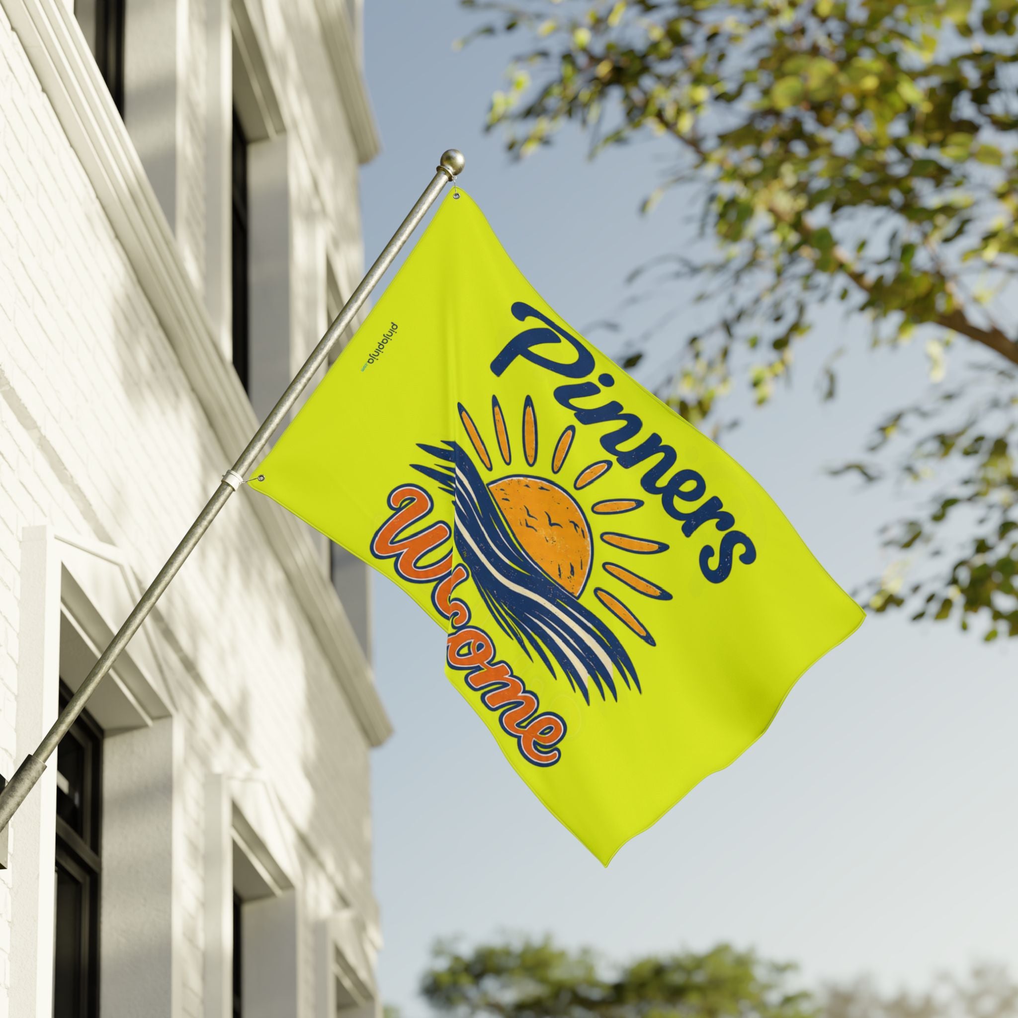 "Pinners Welcome" Flag Yellow