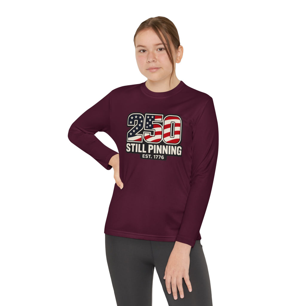 Youth Long Sleeve Tee — "American Pinner" Patriotic Competitor Shirt