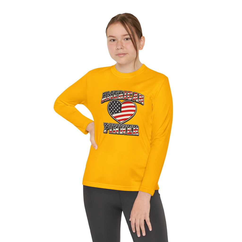 Copy of Youth Long Sleeve Tee — "American Pinner" Patriotic Competitor Shirt