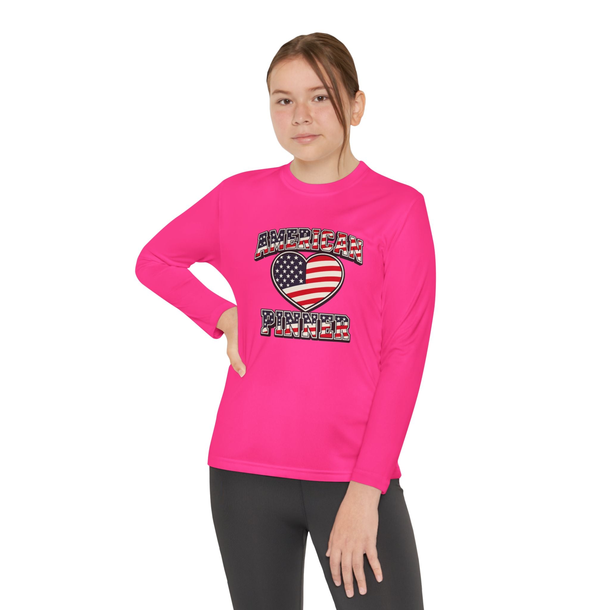 Copy of Youth Long Sleeve Tee — "American Pinner" Patriotic Competitor Shirt