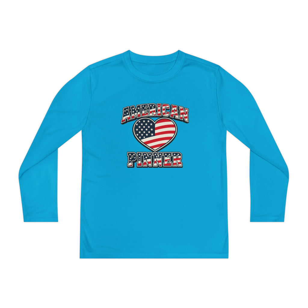 Copy of Youth Long Sleeve Tee — "American Pinner" Patriotic Competitor Shirt