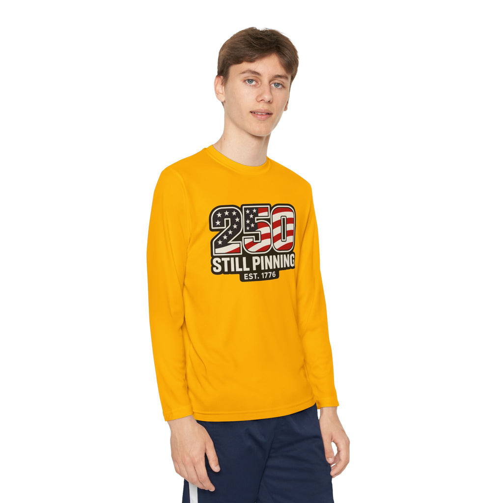 Youth Long Sleeve Tee — "American Pinner" Patriotic Competitor Shirt