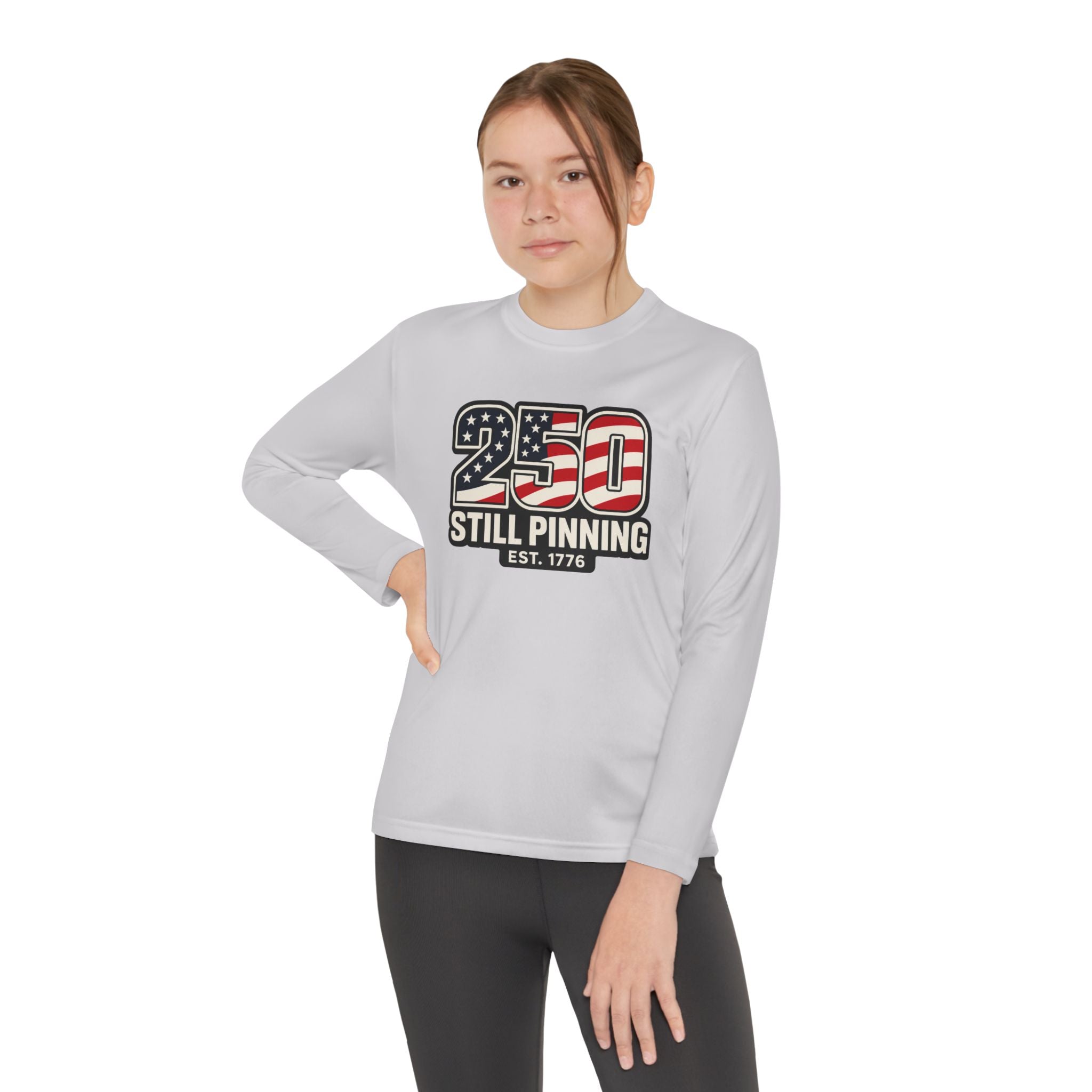 Youth Long Sleeve Tee — "American Pinner" Patriotic Competitor Shirt