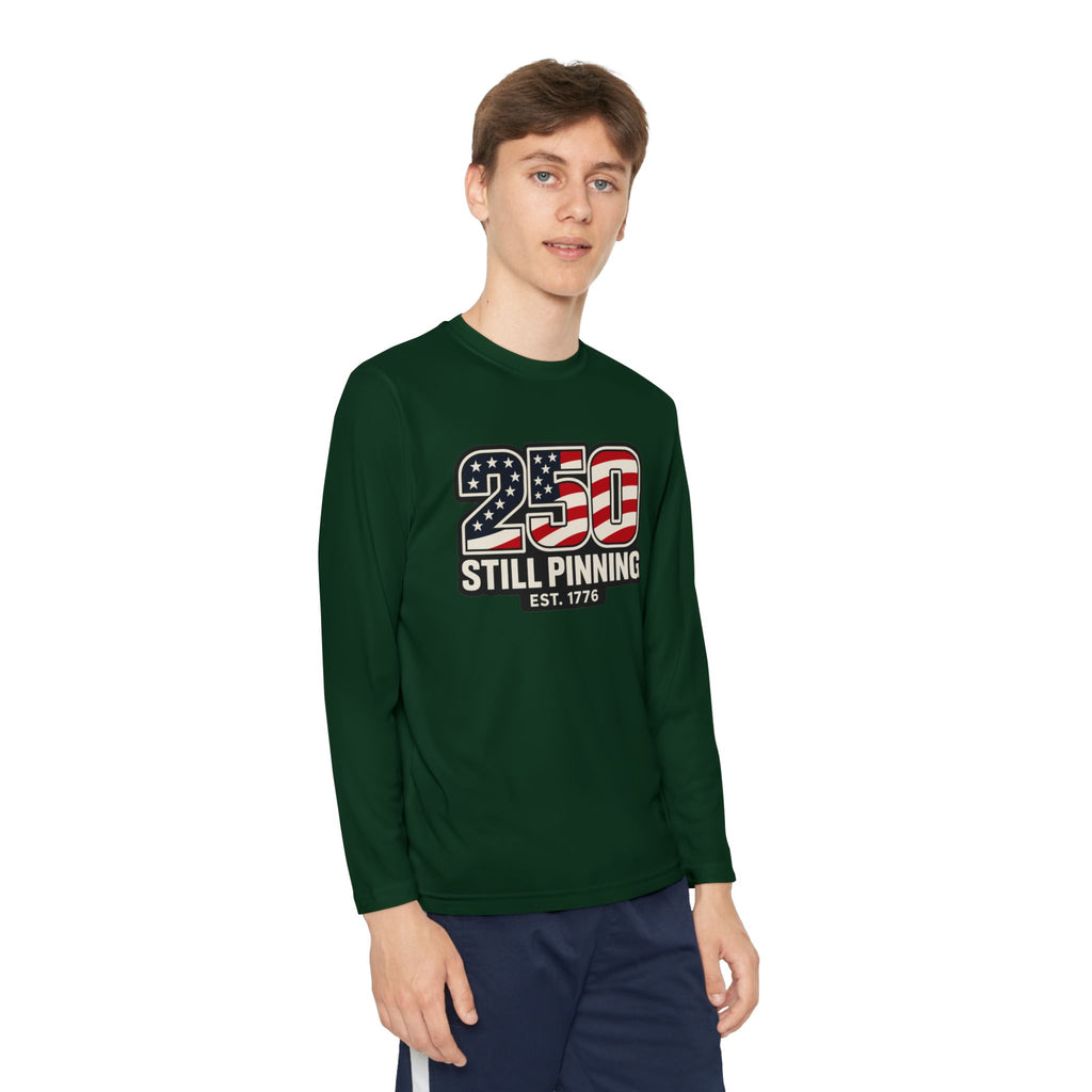 Youth Long Sleeve Tee — "American Pinner" Patriotic Competitor Shirt