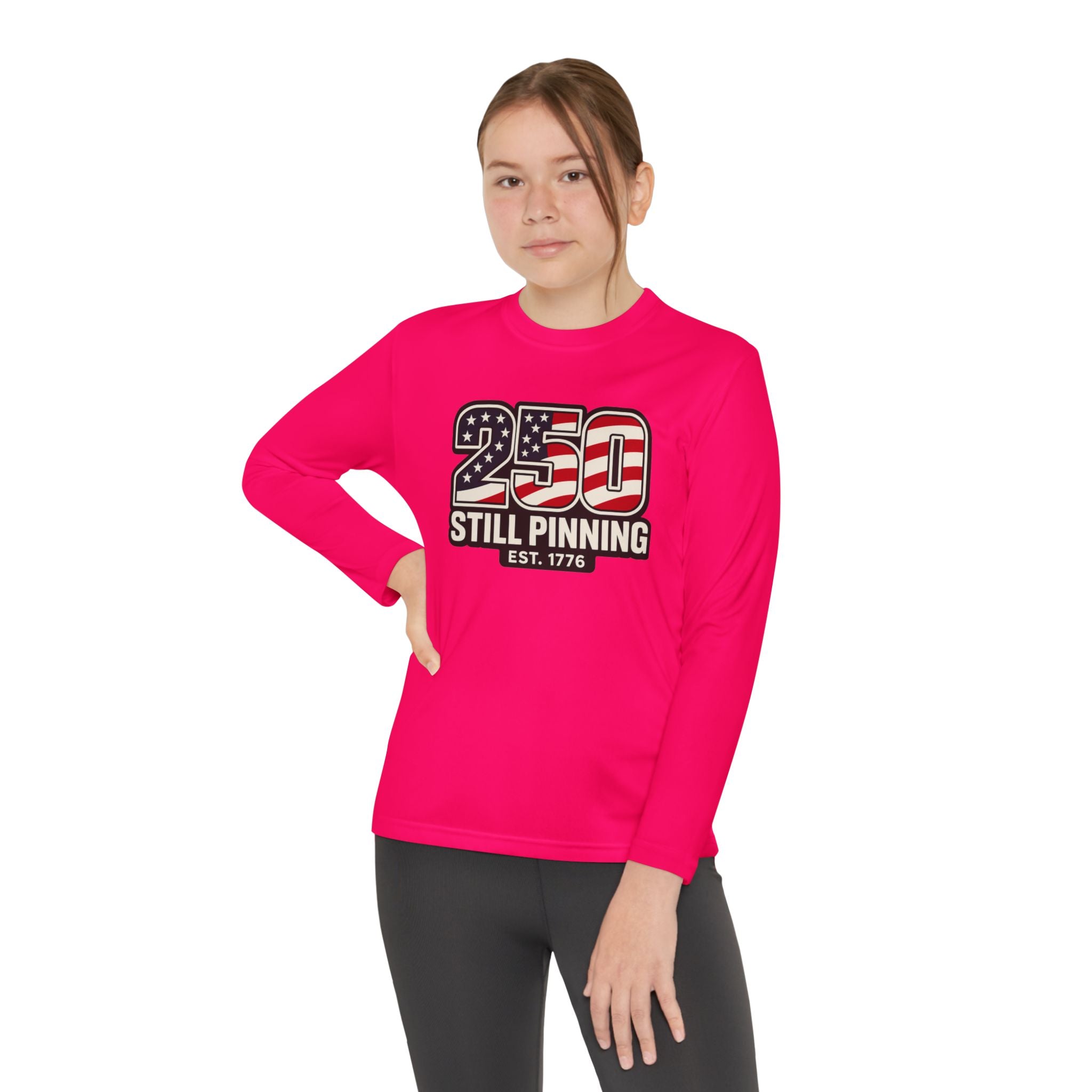 Youth Long Sleeve Tee — "American Pinner" Patriotic Competitor Shirt
