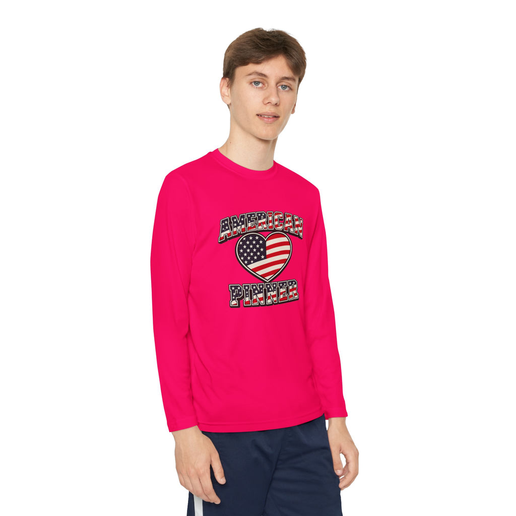 Copy of Youth Long Sleeve Tee — "American Pinner" Patriotic Competitor Shirt