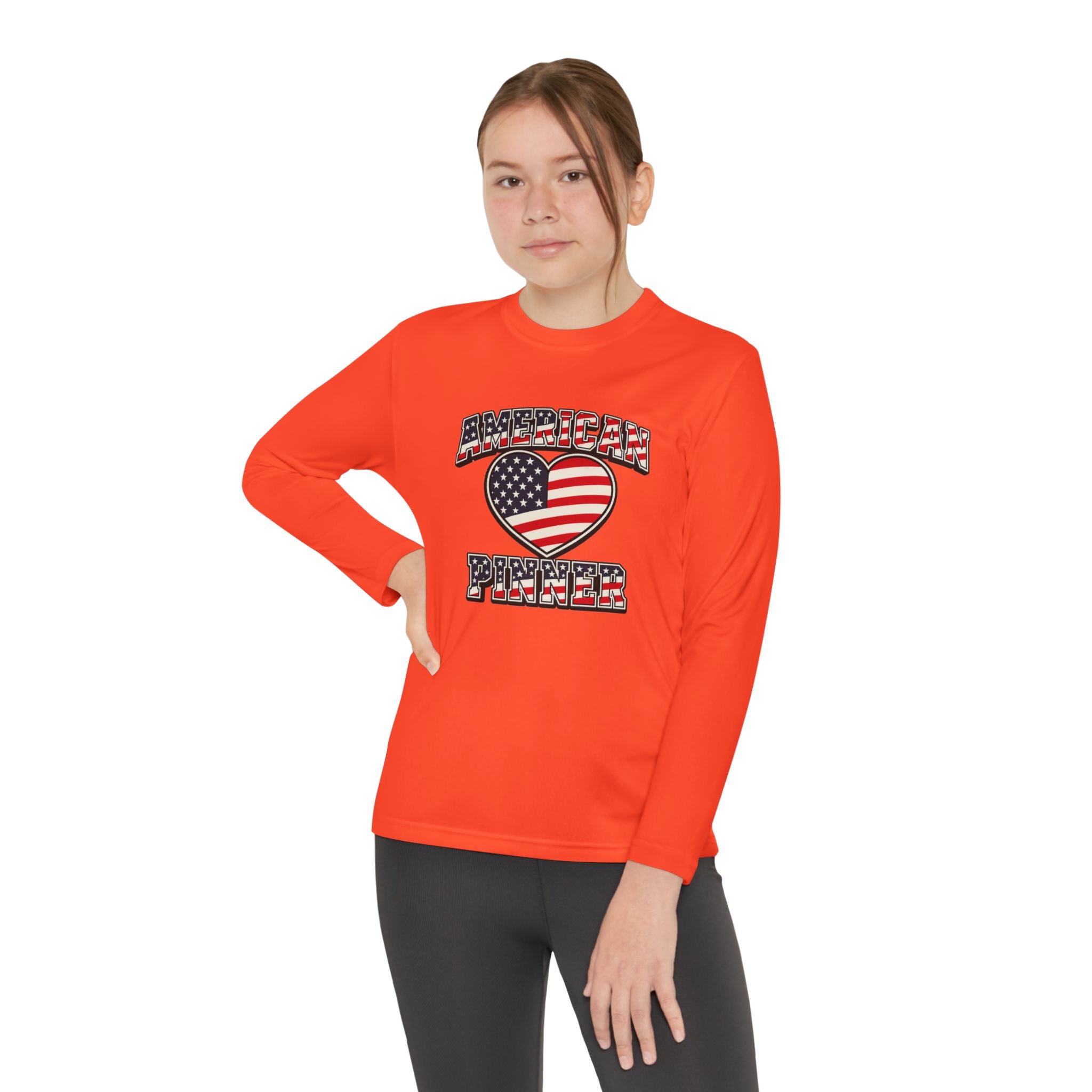 Copy of Youth Long Sleeve Tee — "American Pinner" Patriotic Competitor Shirt