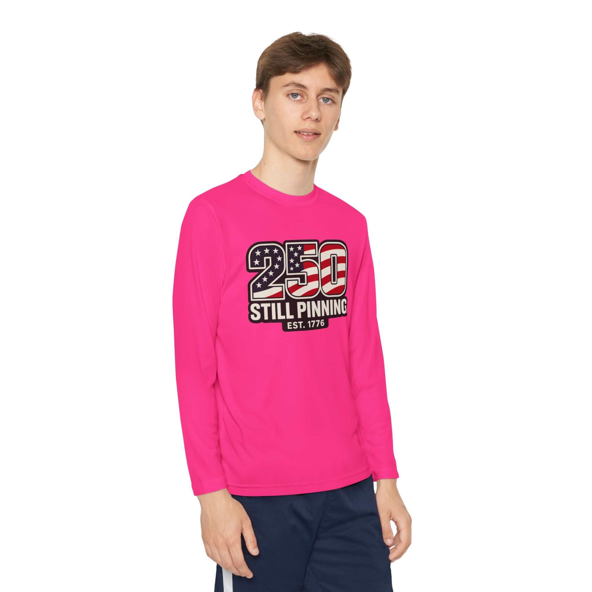 Youth Long Sleeve Tee — "American Pinner" Patriotic Competitor Shirt