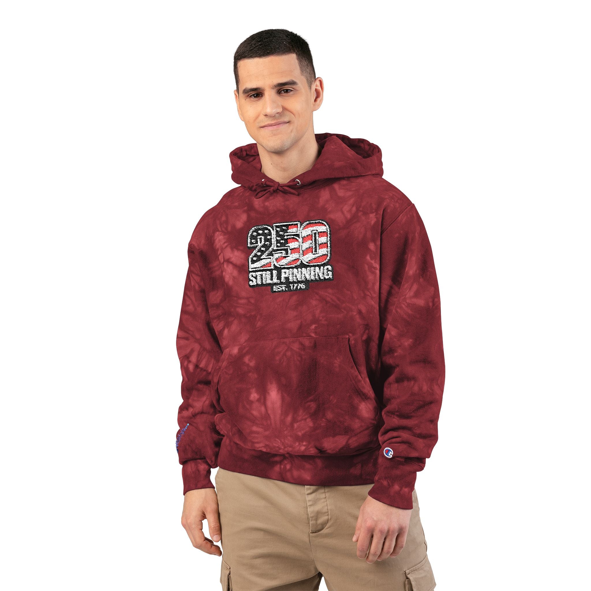 Embroidered! Tie-Dye Hoodie — "250 STILL PINNING" Design