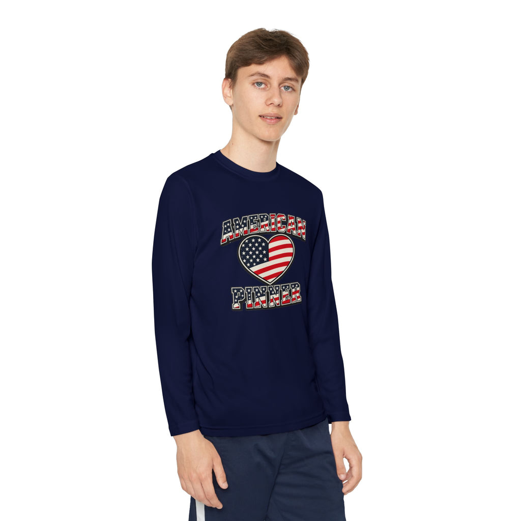 Copy of Youth Long Sleeve Tee — "American Pinner" Patriotic Competitor Shirt