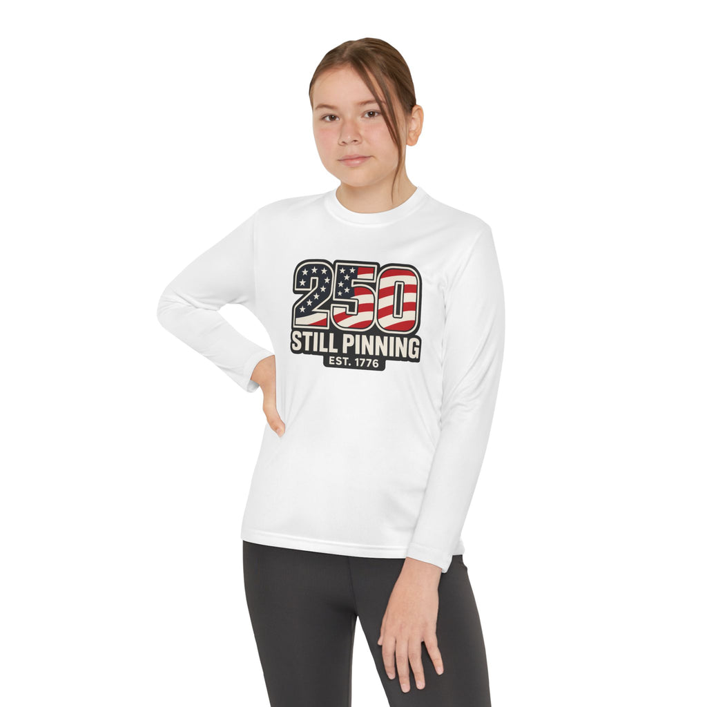 Youth Long Sleeve Tee — "American Pinner" Patriotic Competitor Shirt