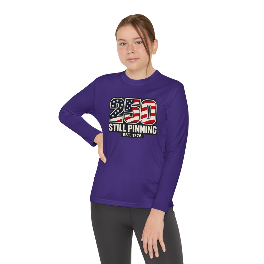Youth Long Sleeve Tee — "American Pinner" Patriotic Competitor Shirt