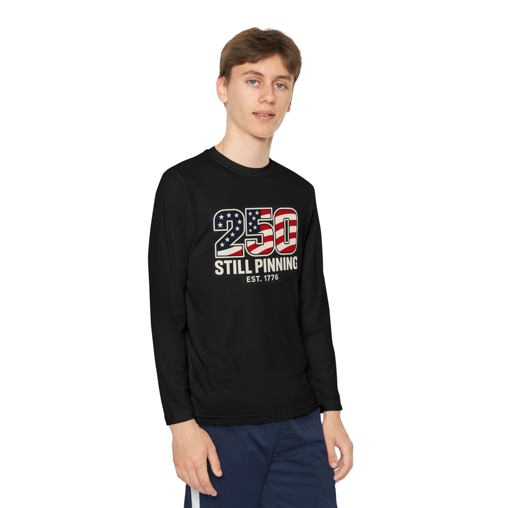 Youth Long Sleeve Tee — "American Pinner" Patriotic Competitor Shirt