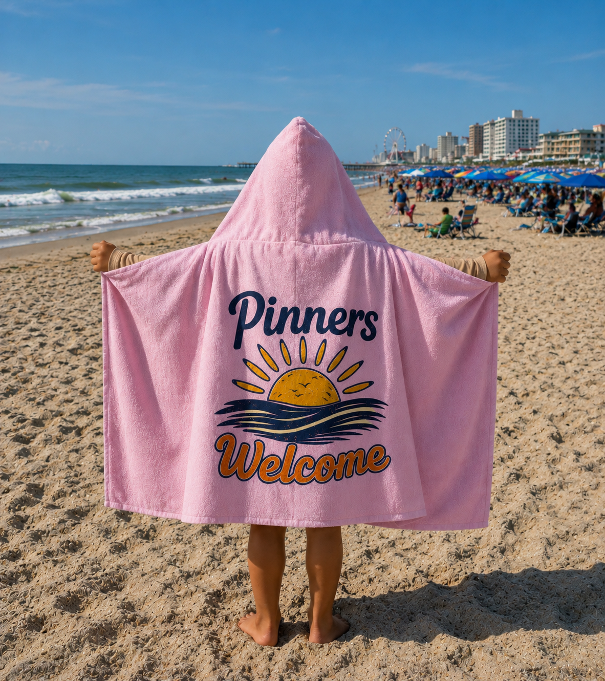 Youth Hooded Towel - BEACH! HOME! POOL!