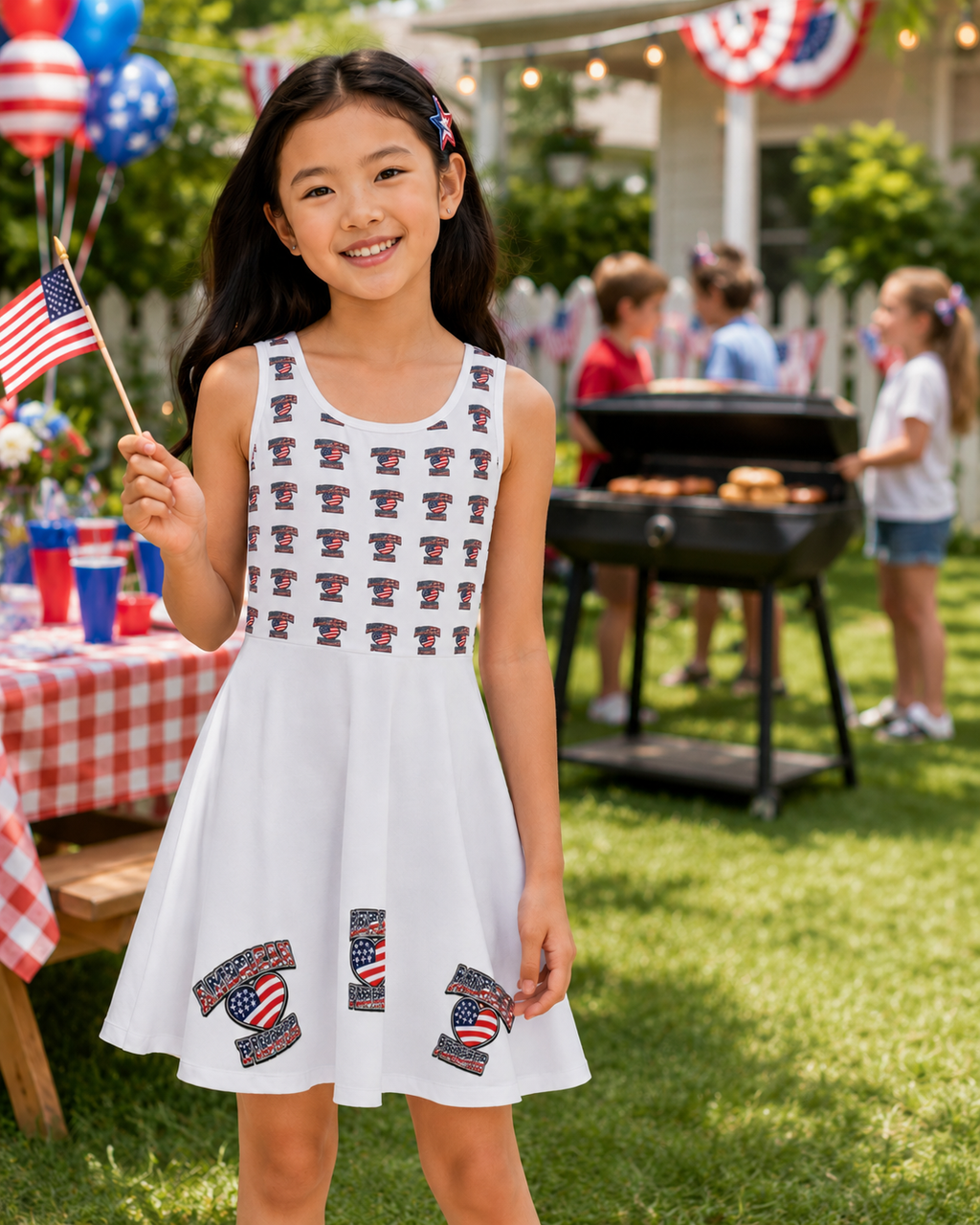 Girls' Sundress - "American Pinner" Design
