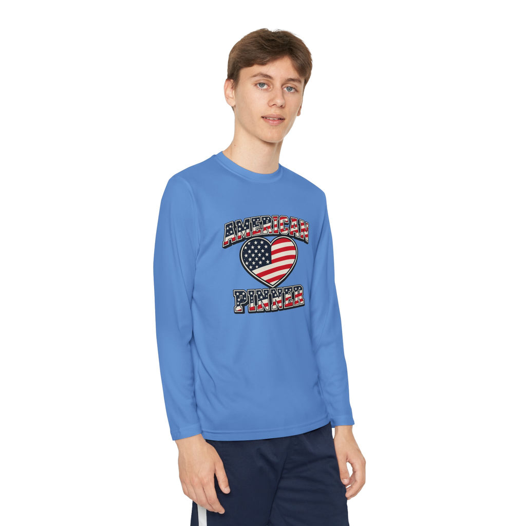 Copy of Youth Long Sleeve Tee — "American Pinner" Patriotic Competitor Shirt