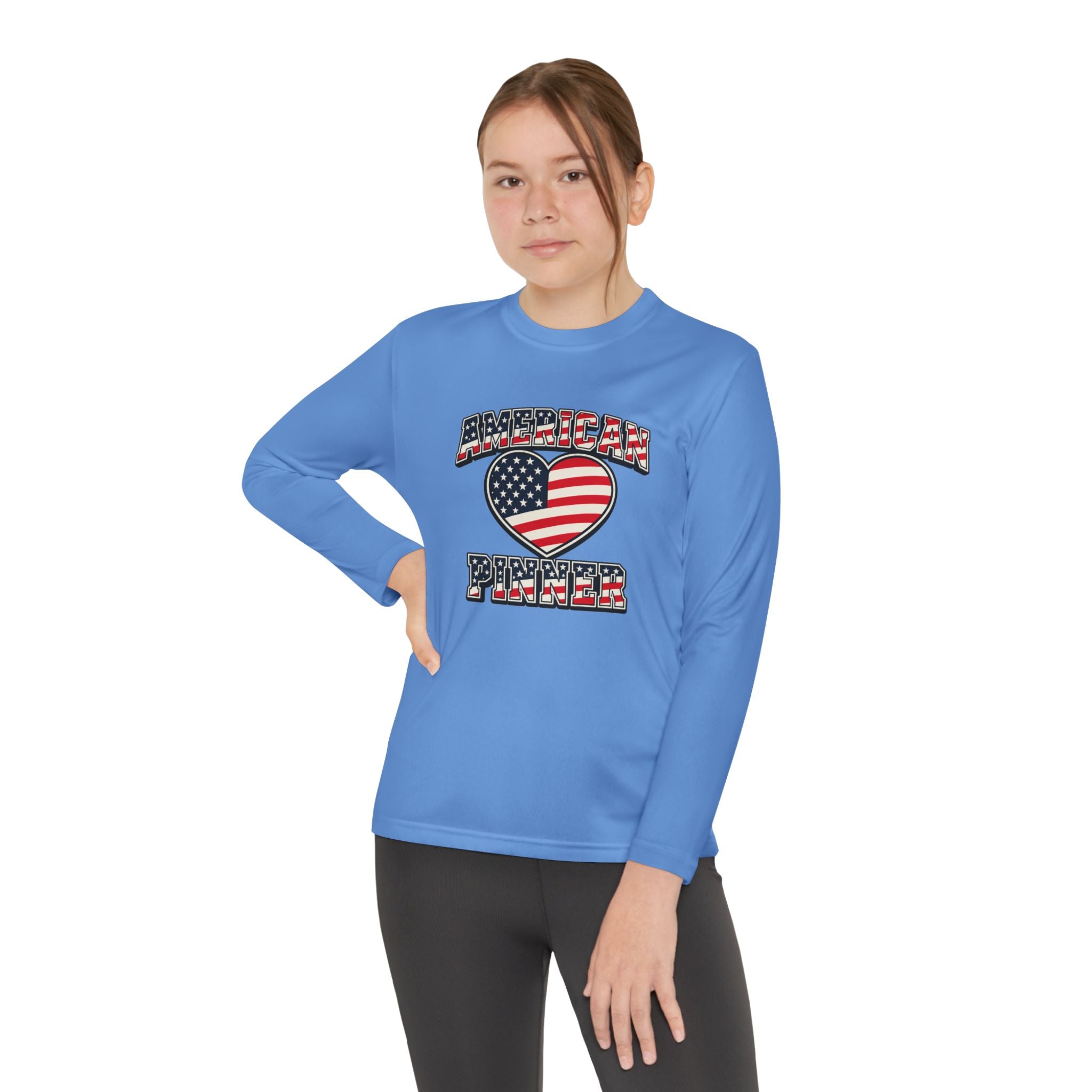 Copy of Youth Long Sleeve Tee — "American Pinner" Patriotic Competitor Shirt