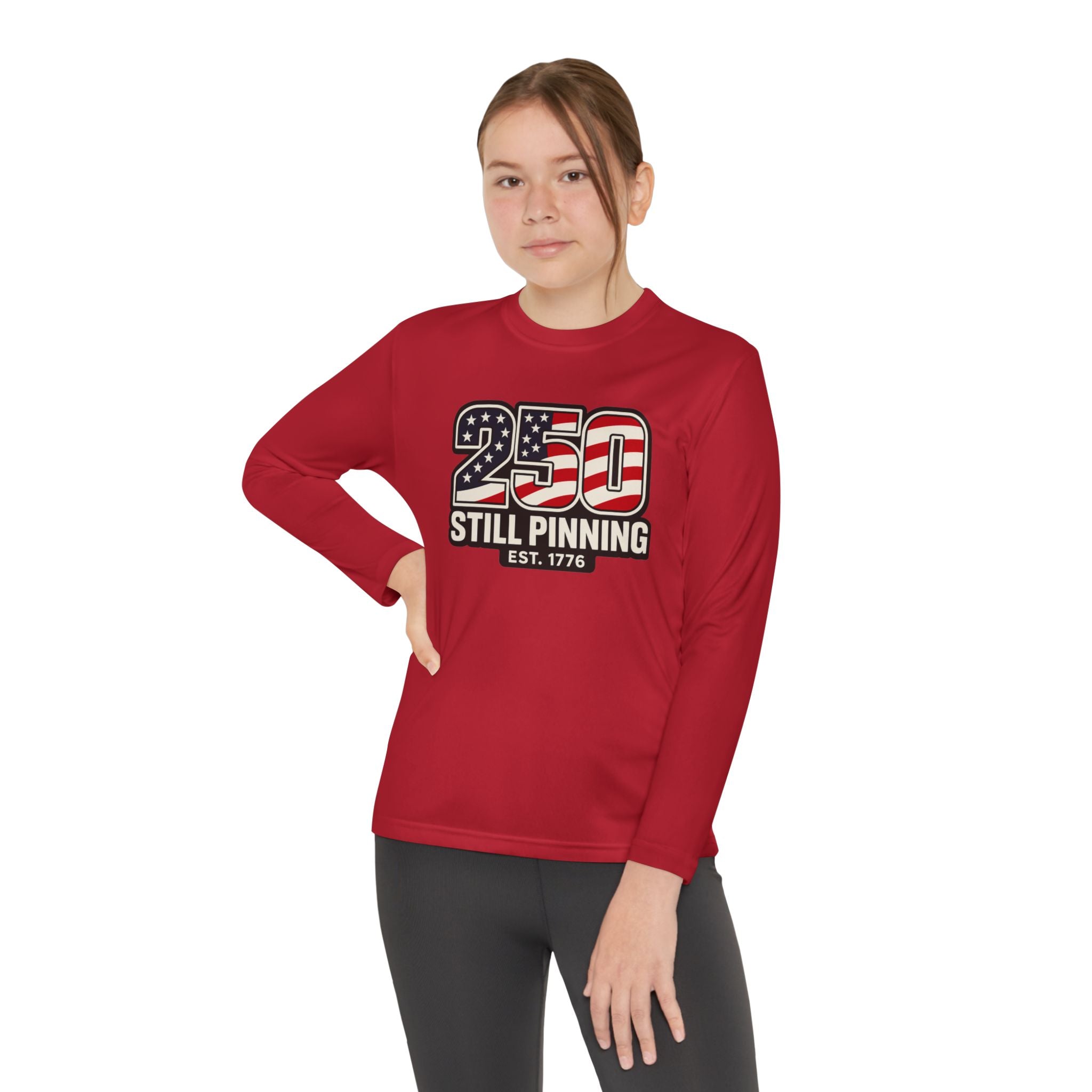 Youth Long Sleeve Tee — "American Pinner" Patriotic Competitor Shirt