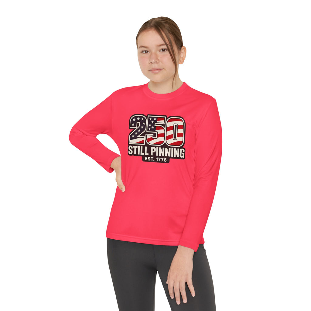 Youth Long Sleeve Tee — "American Pinner" Patriotic Competitor Shirt
