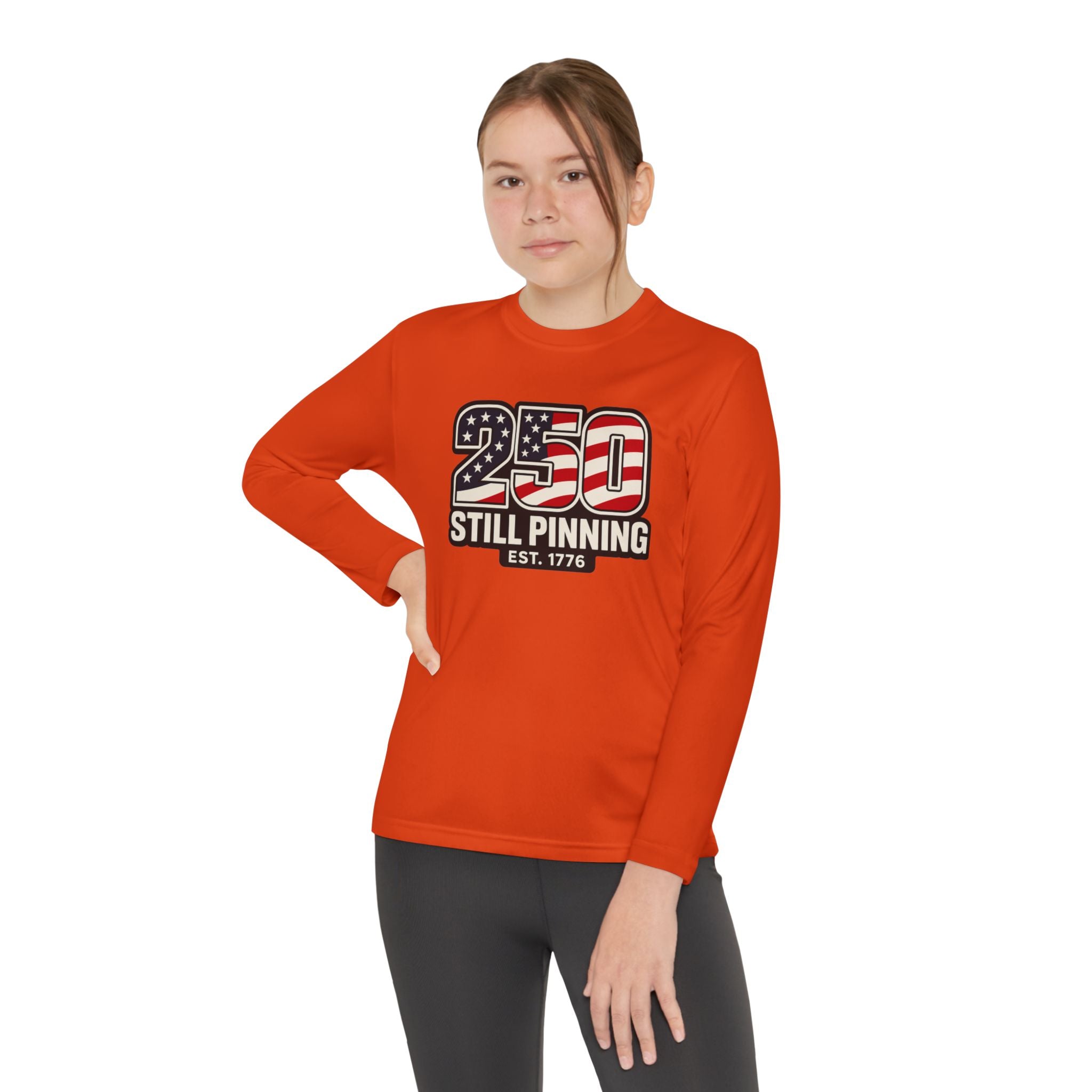 Youth Long Sleeve Tee — "American Pinner" Patriotic Competitor Shirt