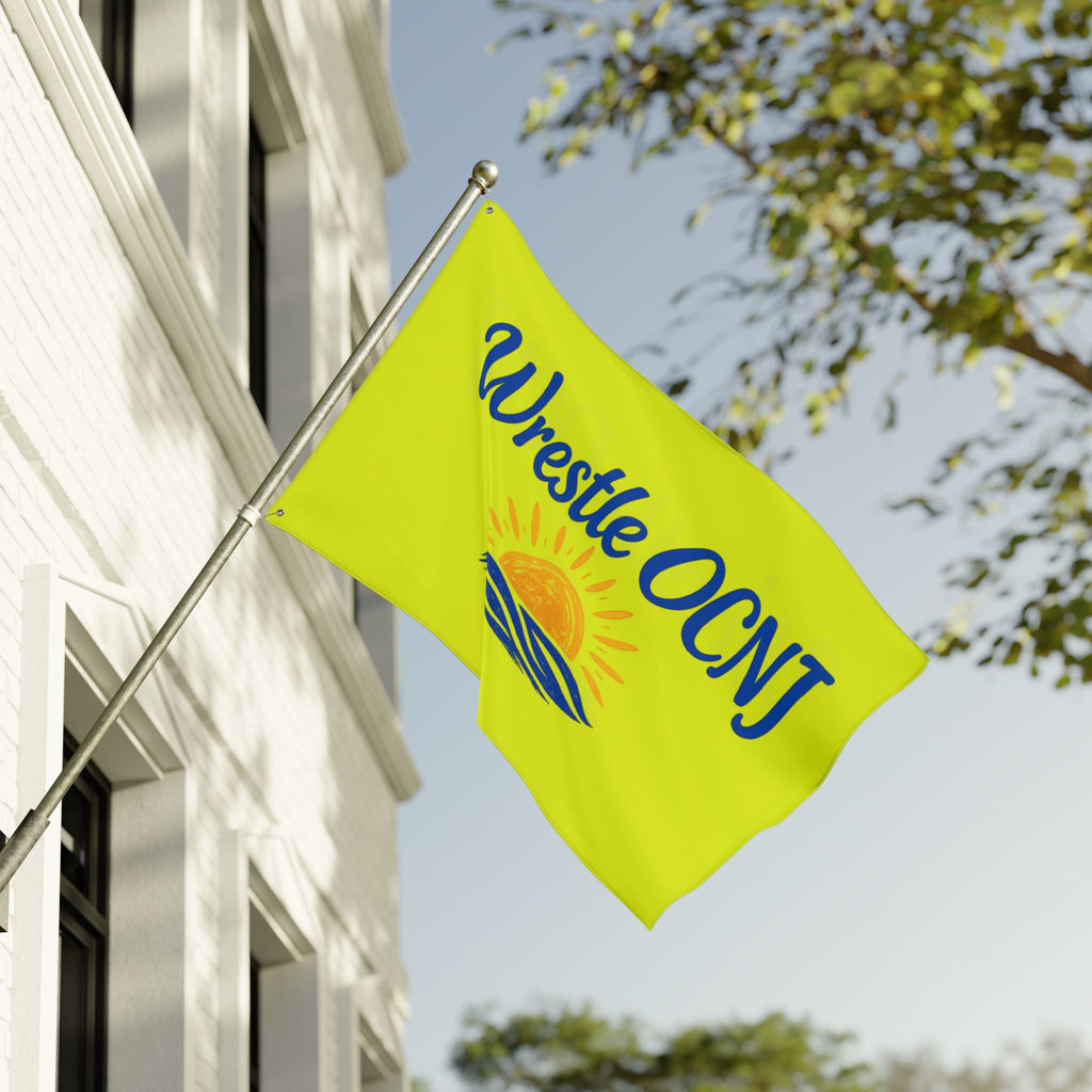 "Wrestle OCNJ" Double Sided Flag - YELLOW