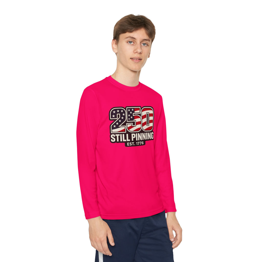Youth Long Sleeve Tee — "American Pinner" Patriotic Competitor Shirt