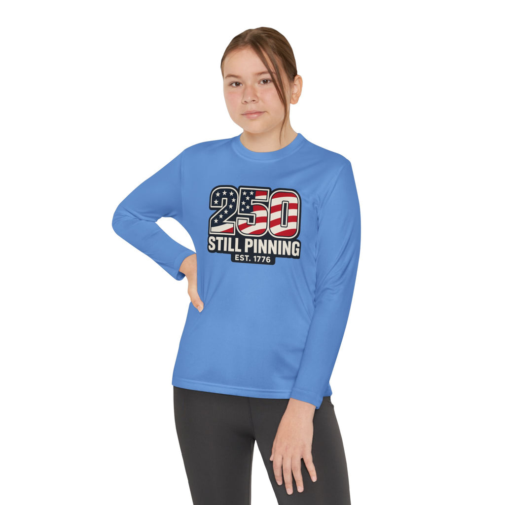 Youth Long Sleeve Tee — "American Pinner" Patriotic Competitor Shirt