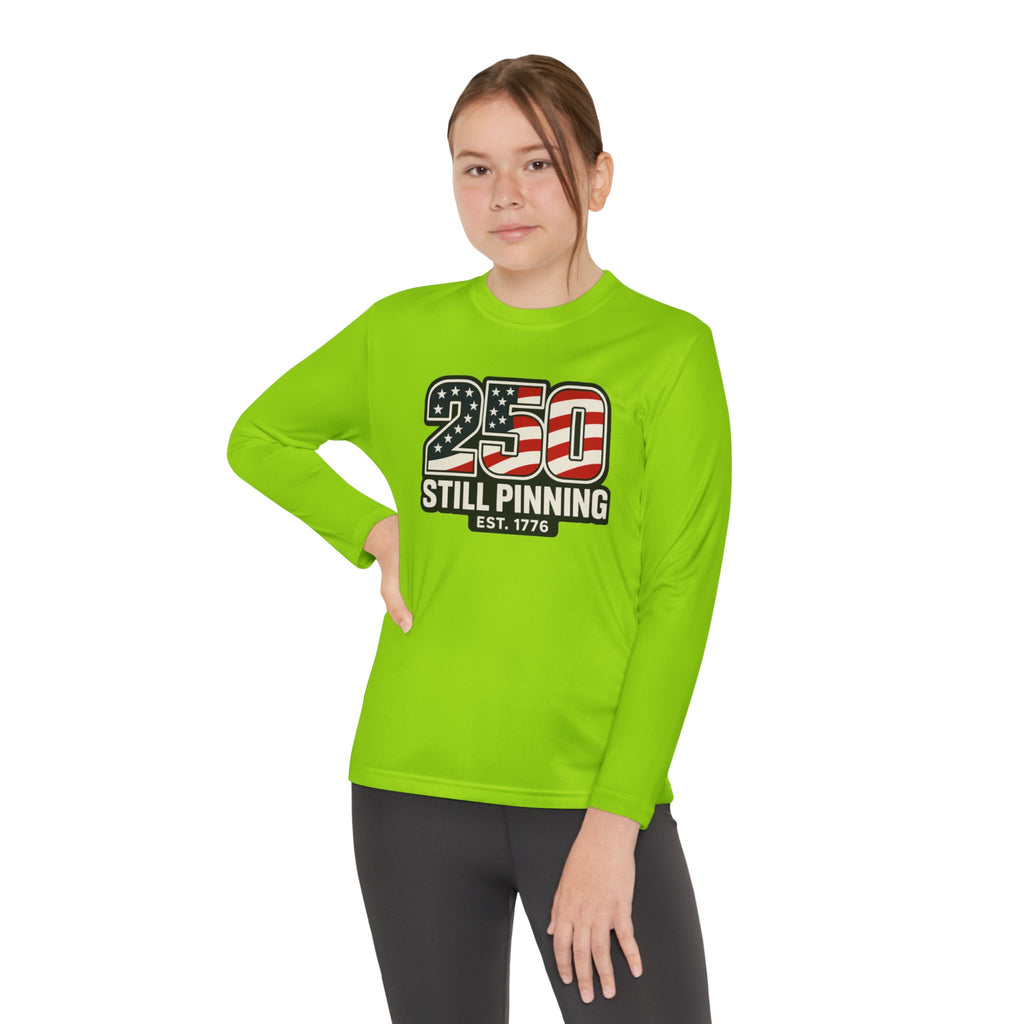 Youth Long Sleeve Tee — "American Pinner" Patriotic Competitor Shirt