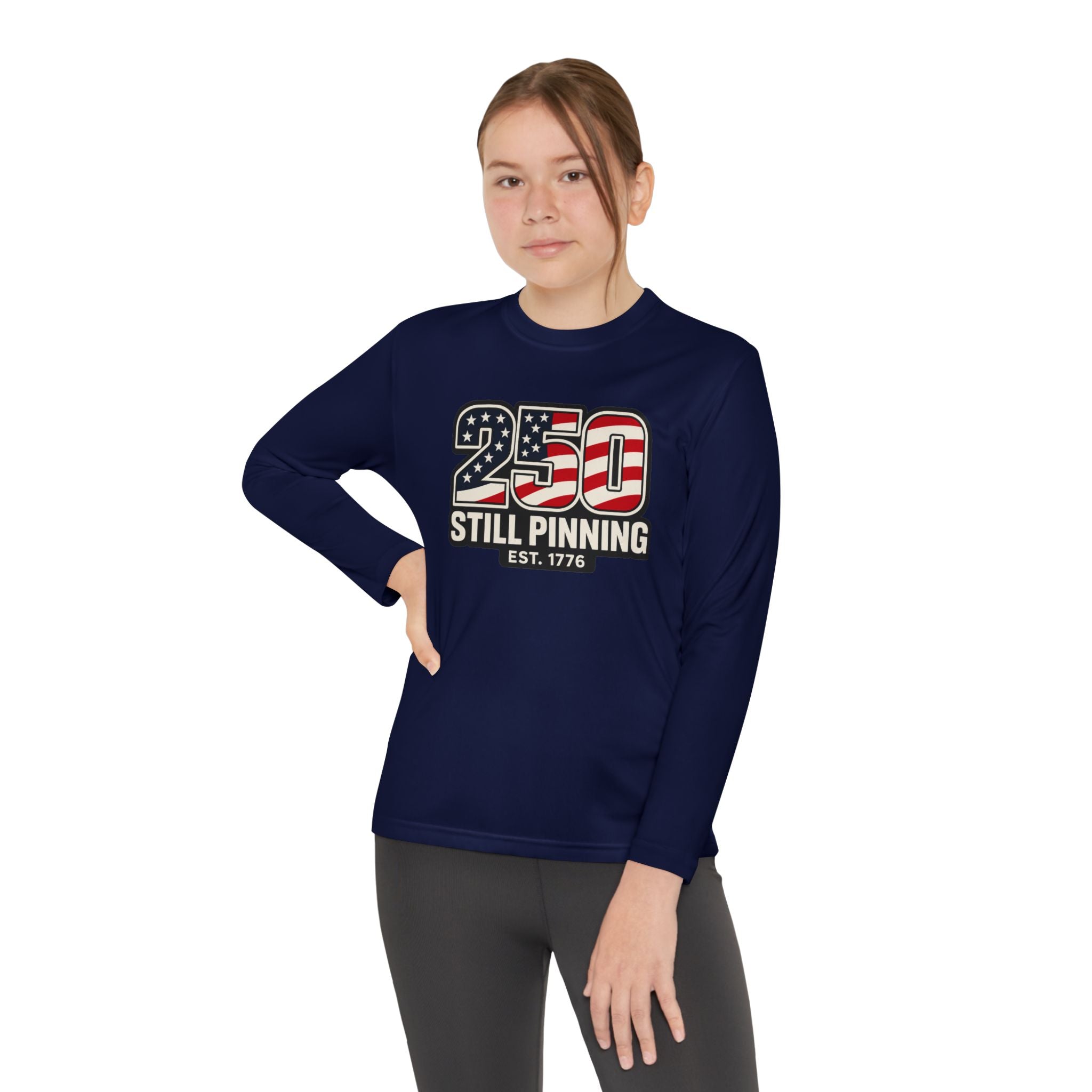 Youth Long Sleeve Tee — "American Pinner" Patriotic Competitor Shirt
