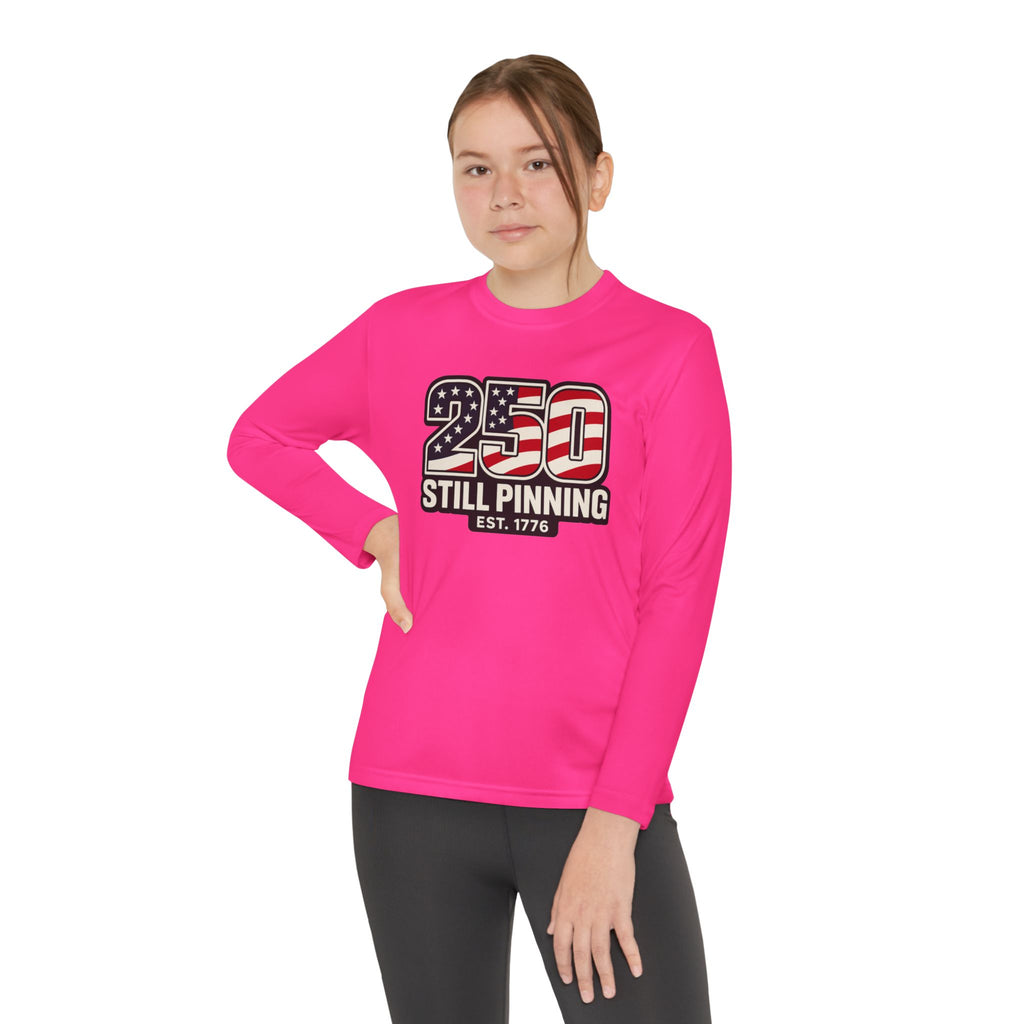 Youth Long Sleeve Tee — "American Pinner" Patriotic Competitor Shirt