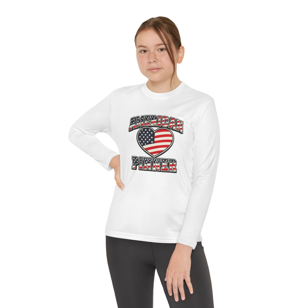 Copy of Youth Long Sleeve Tee — "American Pinner" Patriotic Competitor Shirt