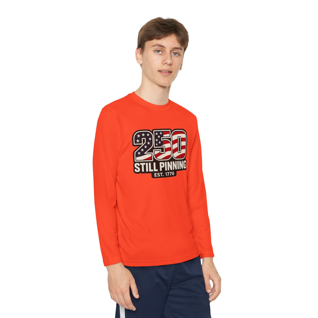 Youth Long Sleeve Tee — "American Pinner" Patriotic Competitor Shirt