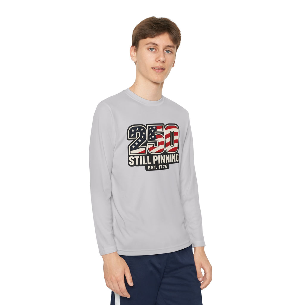 Youth Long Sleeve Tee — "American Pinner" Patriotic Competitor Shirt