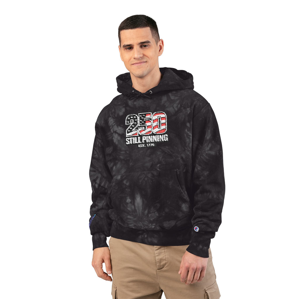 Embroidered! Tie-Dye Hoodie — "250 STILL PINNING" Design